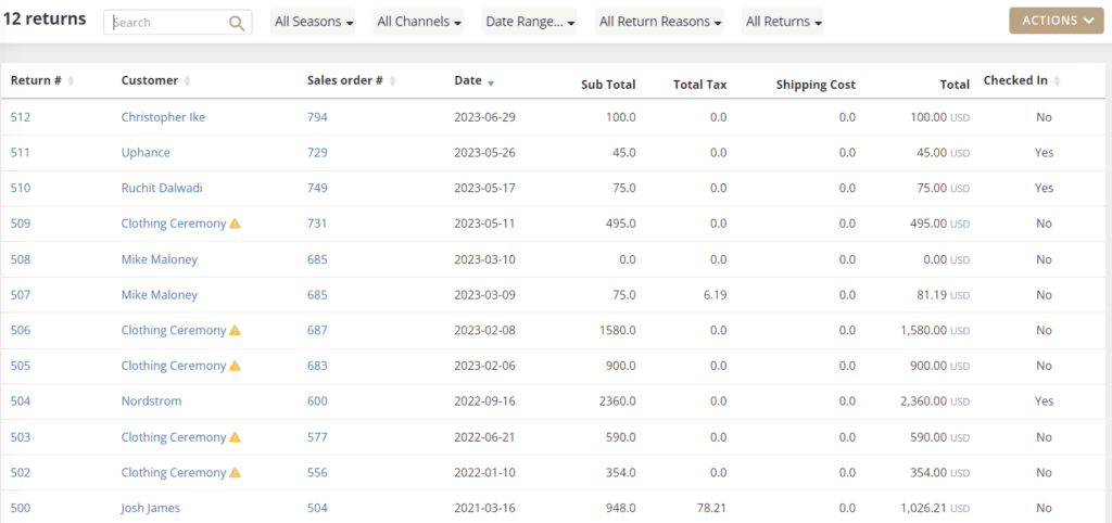 Returns management