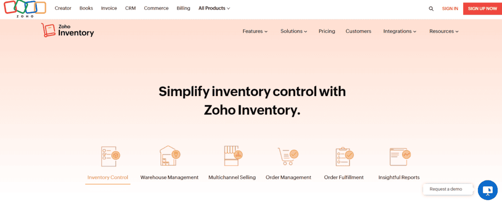 Zoho warehouse inventory management system